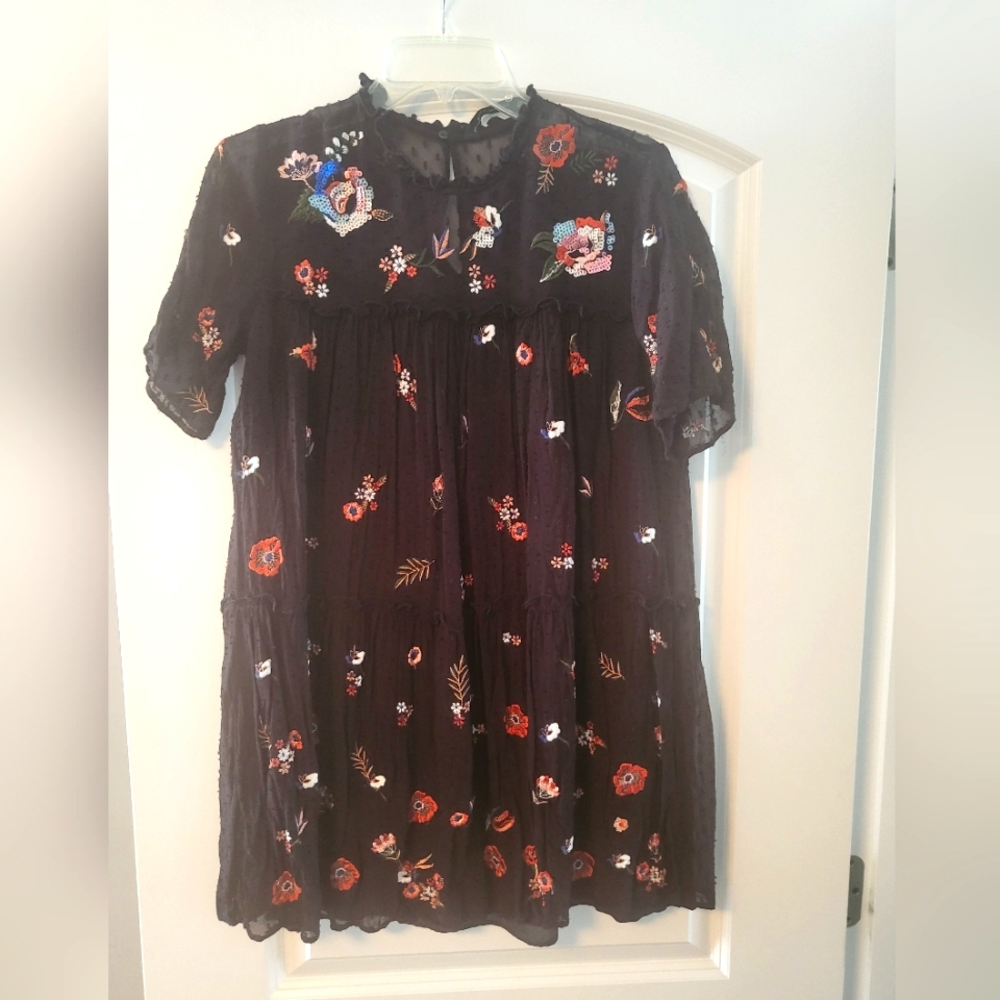 Zara floral embroidered dress/tunic